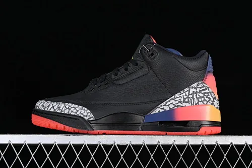 All categories Air Jordan Jordan series basketball shoes Air Jordan 3 LW version J Balvin x Air Jordan 3 Retro "Rio" AJ3 Joe 3 Black Rainbow FN0344-001